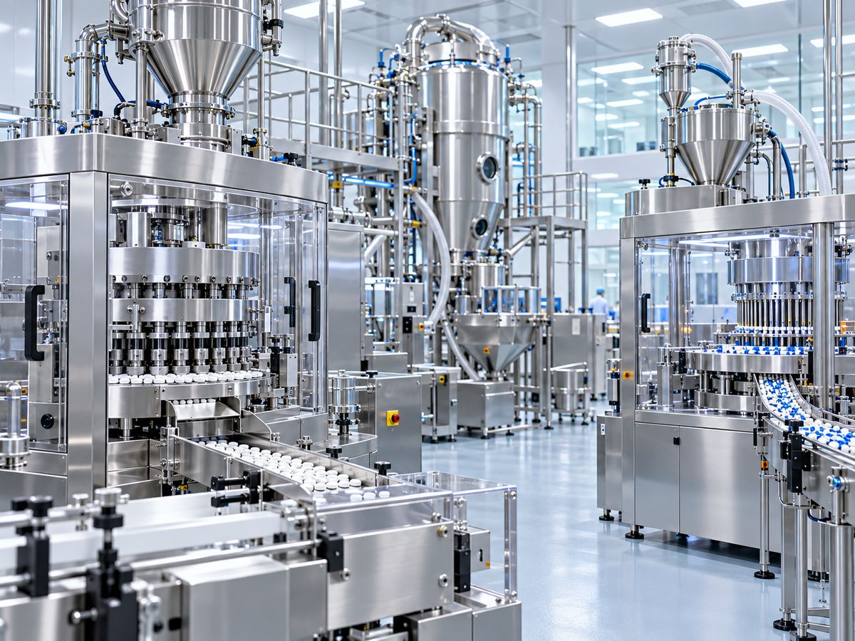 Solid-dose pharmaceutical manufacturing equipment